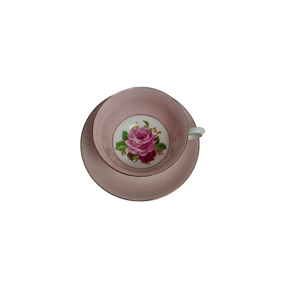 Pretty Pink Taylor and Kent Rose Tea Cup and Saucer, Longton, England